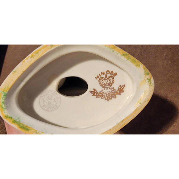 Art Deco Moriyama Dancing Lady Figure Bonnet Cobalt Blue Porcelain Hinode Japan - Picture 14 of 15